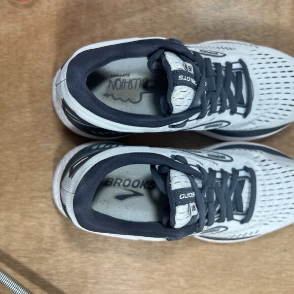 Brooks Glycerin GTS 19 Women Size 7 D Grey White Running Shoe Laced Up Casual - Picture 8 of 9